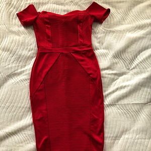 Red Asos bandage bodycon dress sz 4